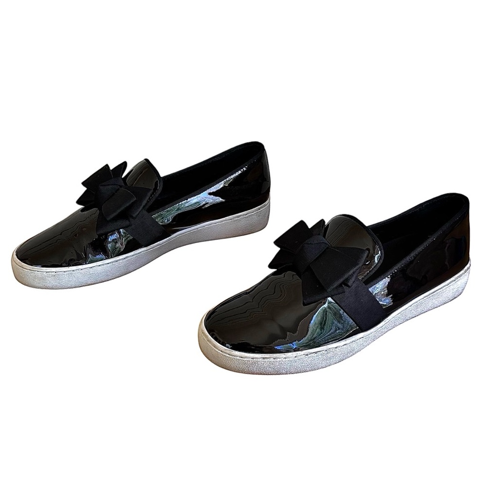🌹MICHAEL KORS COLLECTION Black Patent Leather Slip-Ons w/ Bow🌹 - Picture 4 of 14